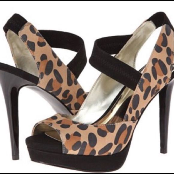 Carlos Santana Women's Suede Leopard Print Peep Toe Platform Stiletto Pumps NIB - Picture 3 of 16